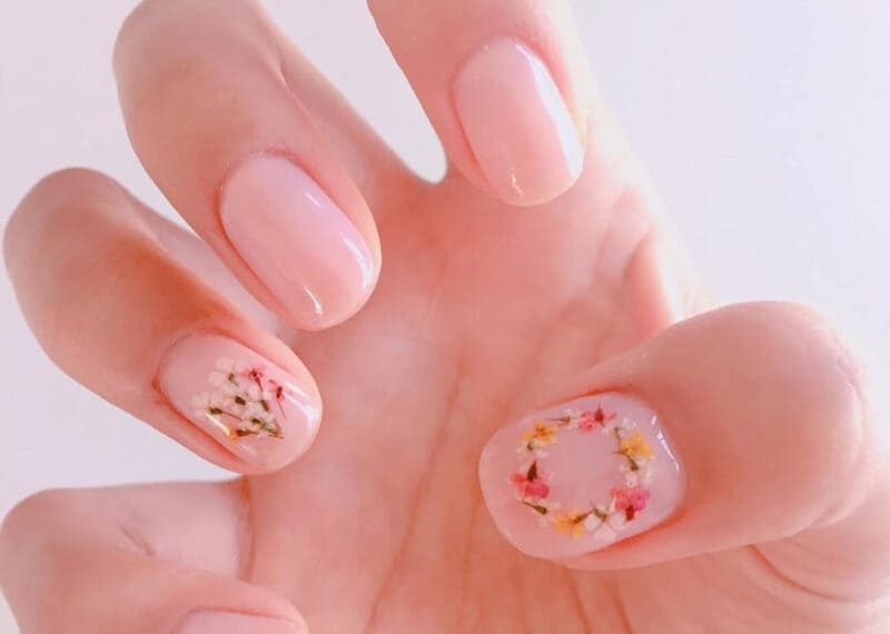 mẫu nail vẽ hoa đơn giản